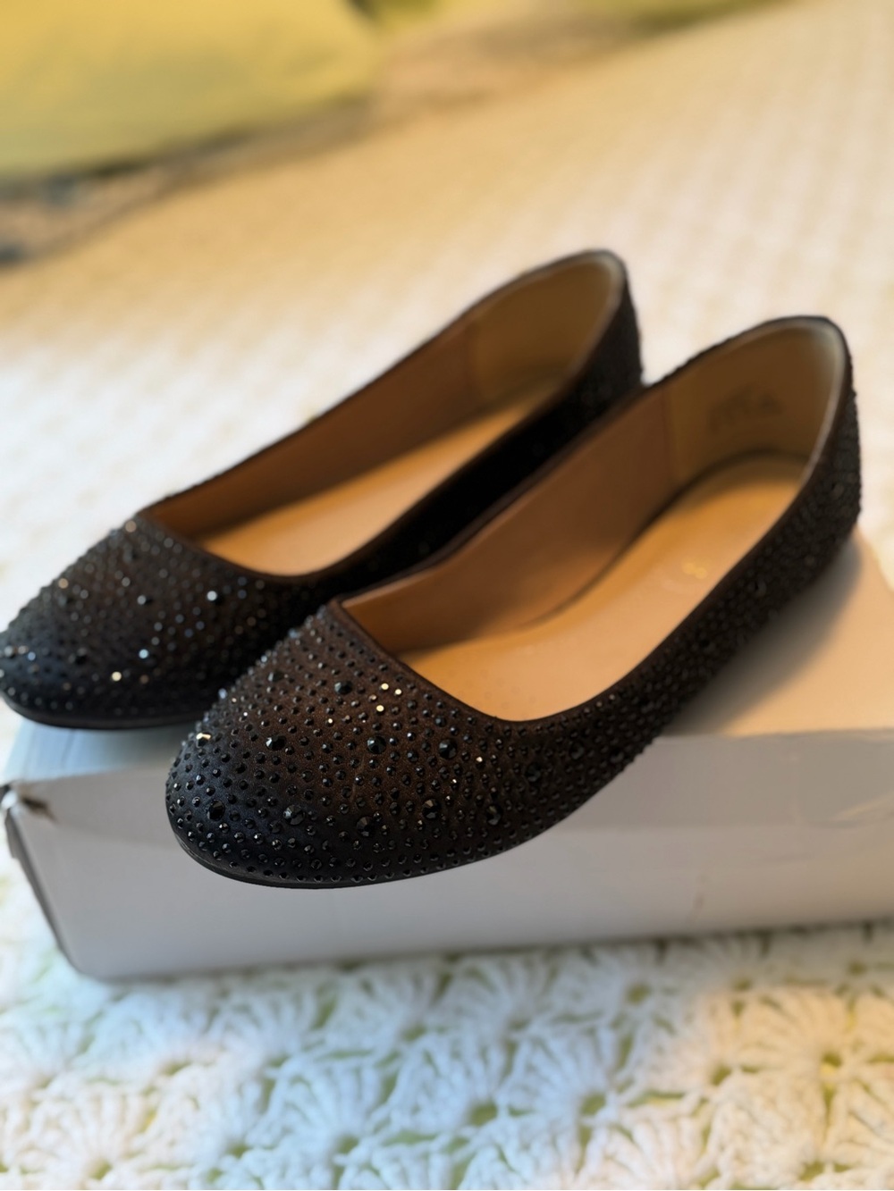 Like new Dream Pairs Sole-Shine Rhinestone Ballet Flat Black US 9.5